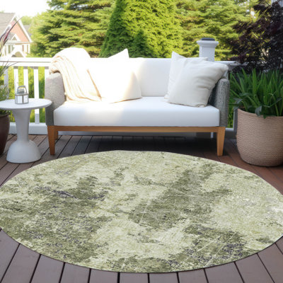 Tapis intérieur / extérieur vert lavable Ebonelle - LOOMlan