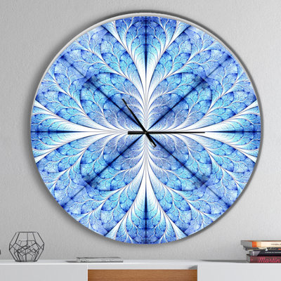 Symmetrical Light Blue Pattern - Modern wall clock