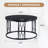 Rustic Industrial Round Coffee Table with Premium MDF Top