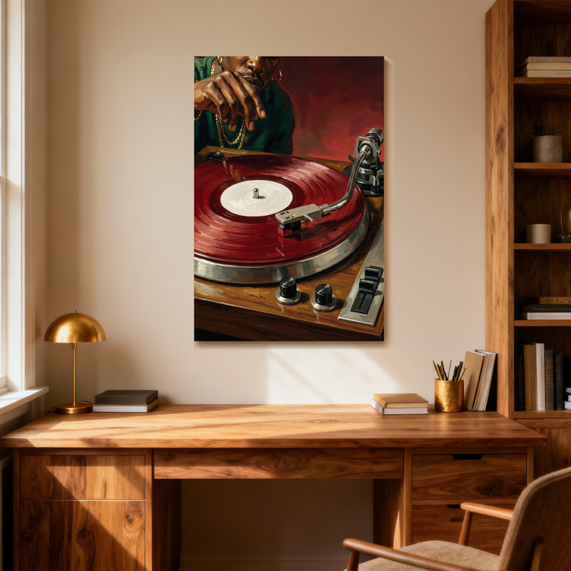 Disque vinyle sur tourne-disque Fashion Man, H 30 po x l 20 po
