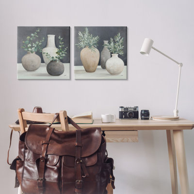 Eucalyptus Greens Fresh Vessels 2 PC Canvas Wall Art Set by Julia Purinton