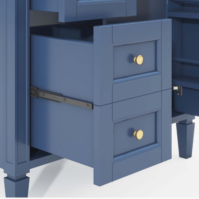 30'' Single Bathroom Vanity with Ceramic Top, Blue
