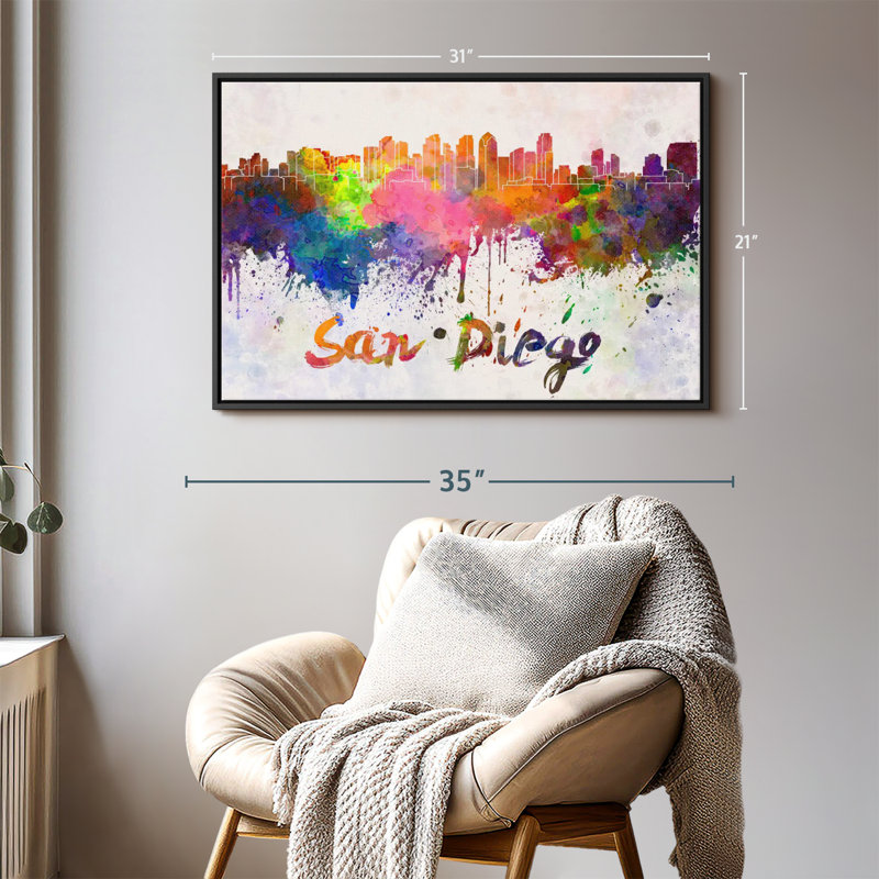 «San Diego Skyline Colors», H 21 po x l 31 po