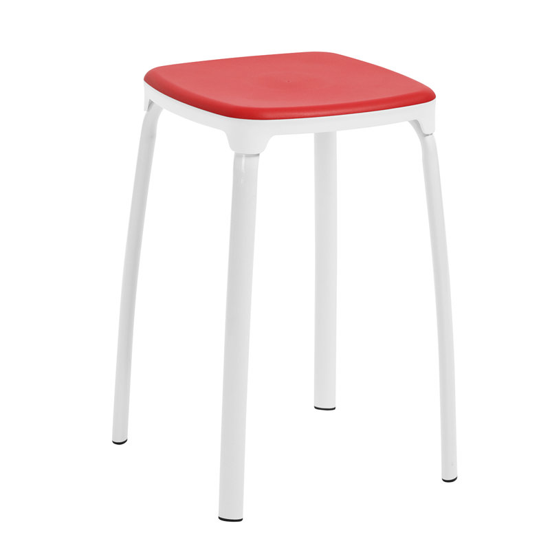 Henrikas Steel Accent Stool, Red