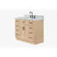 Meuble-lavabo simple en bois massif 42 po avec plateau en marbre Carrara de 1,5 po Thornaby-6427828-40743930