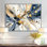 «Explosion of Abstract Gold Blue Marble Chaos I», reproduction d'art abstrait fractal