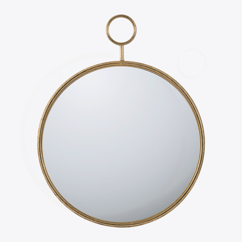 Iron Frame Vertical Round Mirror