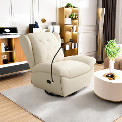 Sumairah Faux Leather Swivel Recliner