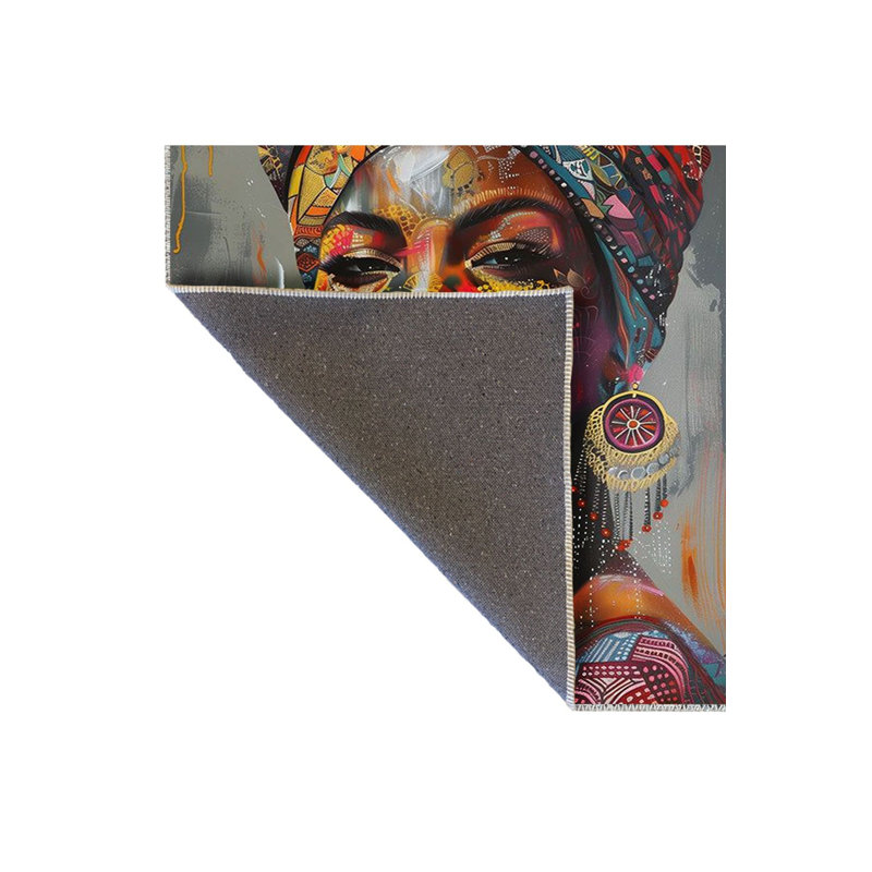 Tapis décoratif lavable à la machine multicolore, Tapis de couloir 3 pi 3 po x 6 pi 7 po