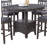 Dining Table Round Counter Height Dining Table W Shelve 1Pc Table Only Built In Leaf Solid Wood  Finish