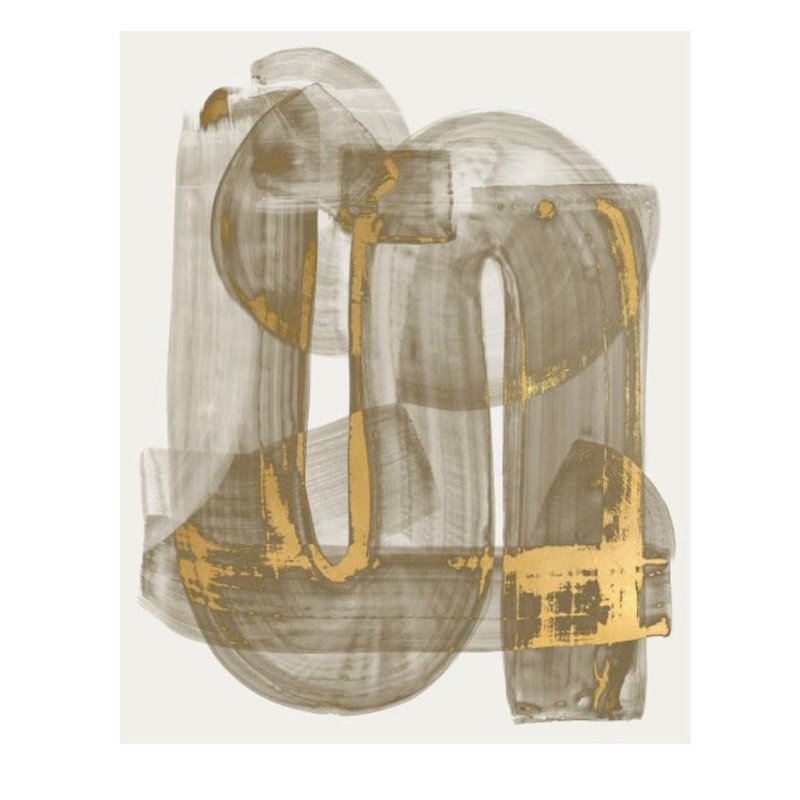 Stroke Layering In Gold LII Painting by Guseul Park, 50" H x 40" W x 1.5" D, Gilded Gold