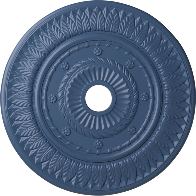 Endurathane Leaf Ceiling Medallion, 26 3/4"OD x 3 5/8"ID x 1 1/8"P (Fits Canopies up to 3 5/8"), Hand-Painted Americana Finish