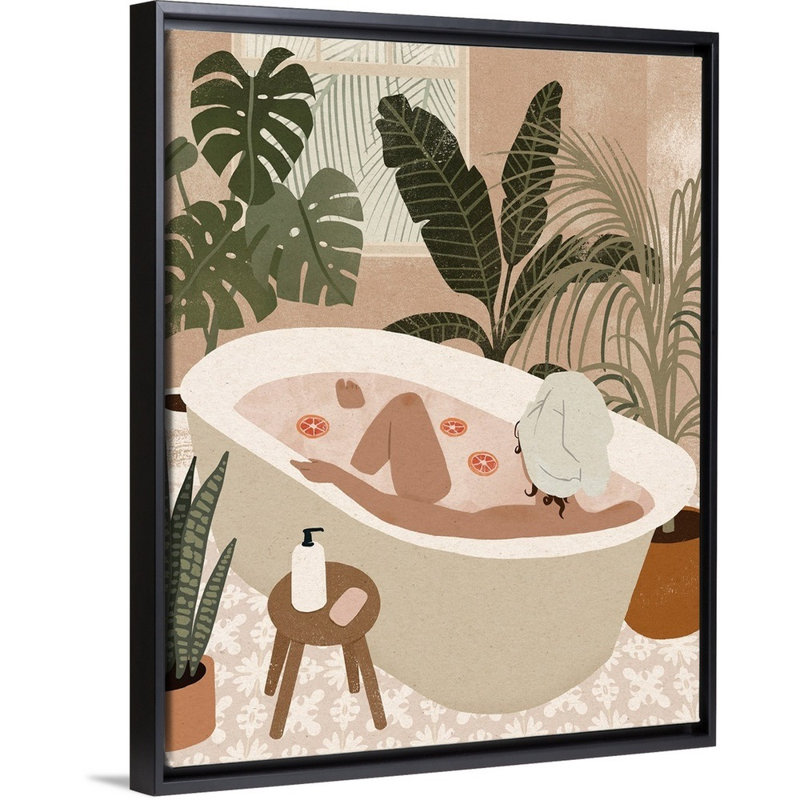 Home Spa II par Victoria Barnes - reproduction d'art, H 22 po x l 18 po x P 1,75 po, Toile avec cadre noir