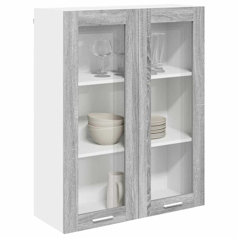Vidaxl Hanging Cabinet With Storage Riga Artisan Oak 60 X 31 X 100 Cm, 100cm H x 80cm W x 31cm D, Grey Sonoma