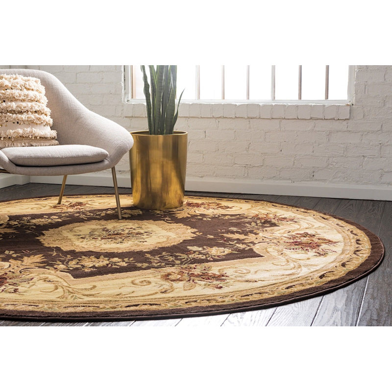 Gangemi Oriental Indoor Rug, Round 6'