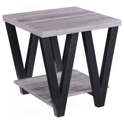 Table de bout grise à pieds gris