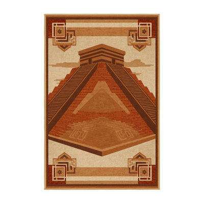 Tapis moelleux moelleux d'inspiration mondiale Luyster - reliure brun clair