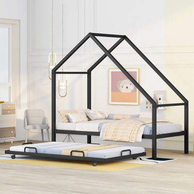 Lit plateforme simple avec lit gigogne Adalric