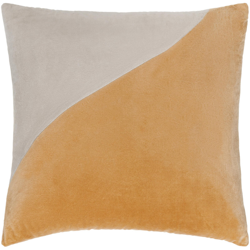 Coussin en coton Denny Edgar, Polyester/ Bourre en polyester, H 22 po x l 22 po, Jaune