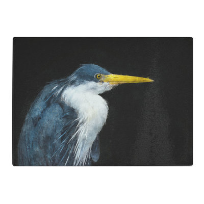 Tempered Glass Pied Heron Chopping Board