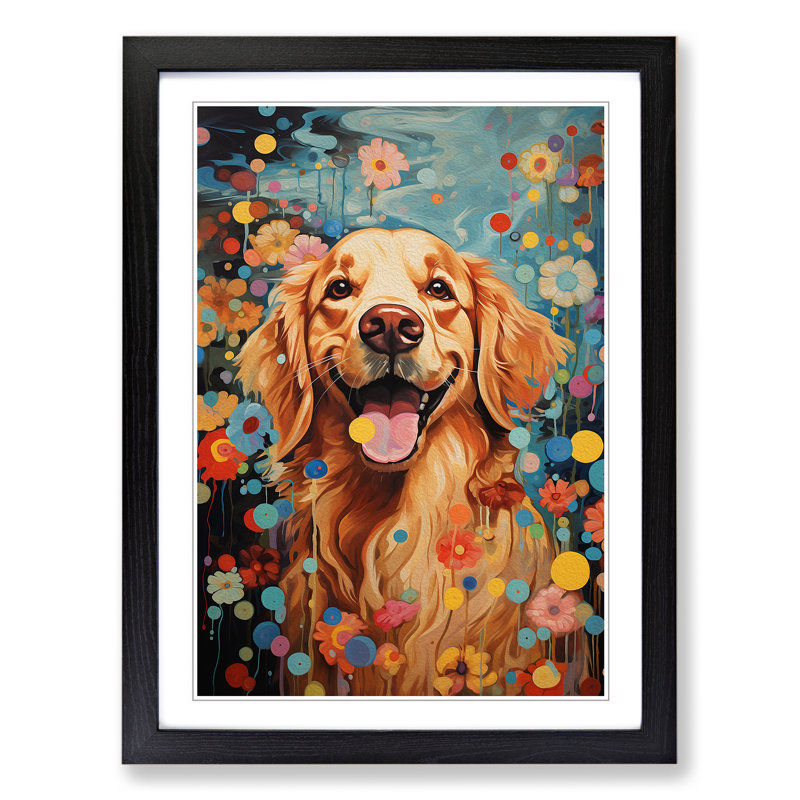 Golden Retriever Dadaism - Framed Print