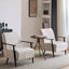 Méridienne beige 27,09 po avec structure en métal durable et résistante pour le salon-2122246085