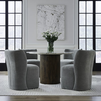 Faouzi Upholstered Dining Chairs w/ Casters