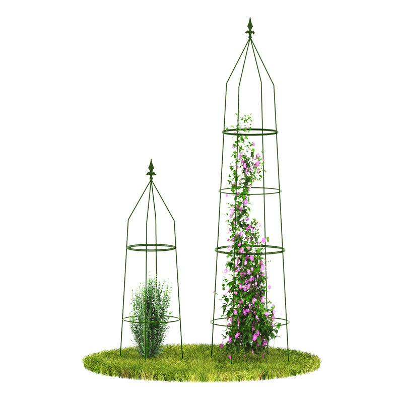 Ardiana Metal Plant Support, 195cm H x 48cm W x 48cm D, 2, Green