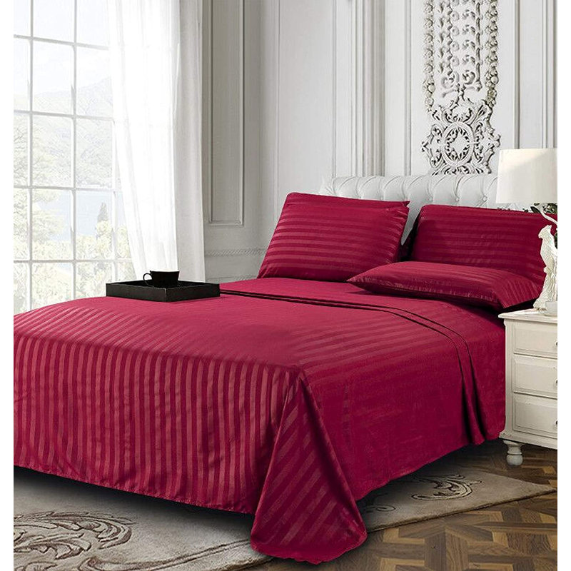 Microfiber Sheet Set, Full Sheet Set + Fitted Sheet + 4 Pillowcases, Burgundy