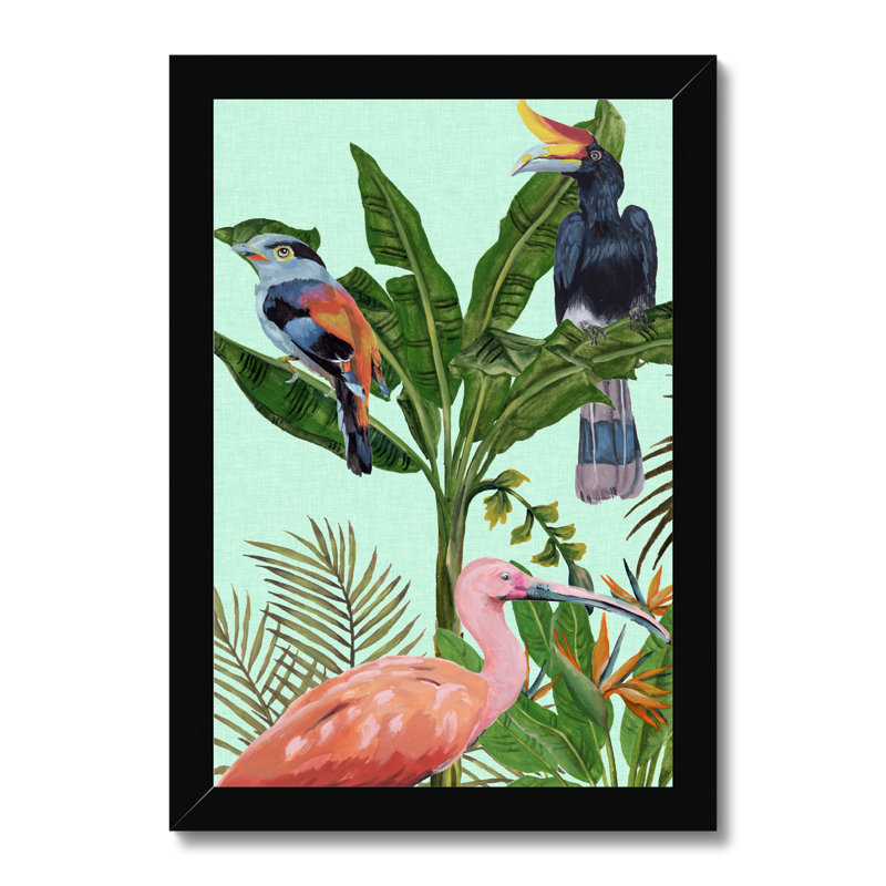 Birds Paradise I by Melissa Wang - Painting, Black Framed Paper Print, 34cm H x 24cm W
