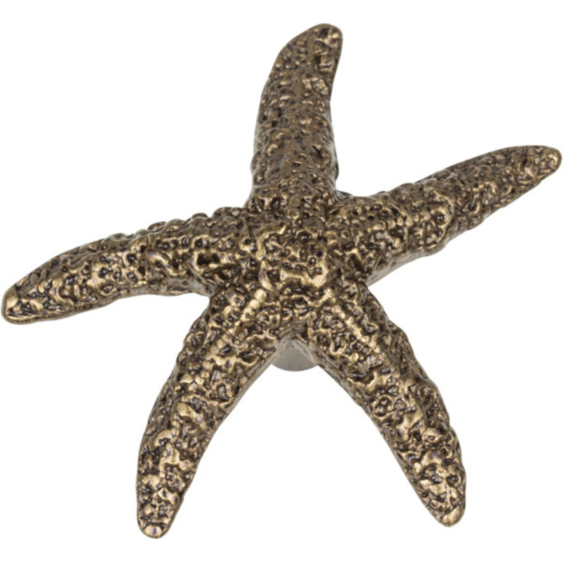 Starfish 2" Length Novelty Knob, Burnished Bronze
