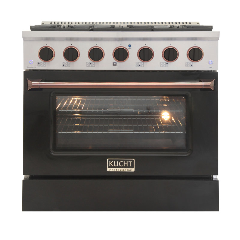 Kucht 36'' W Free Standing Range, Black, Liquid Propane