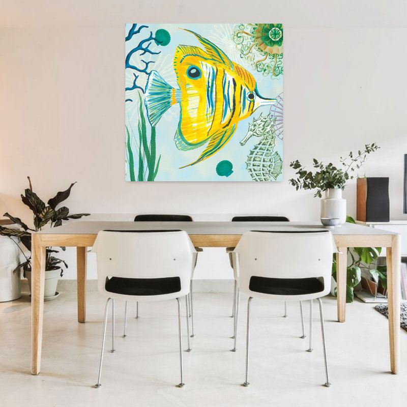 Art sous-marin avec animaux, H 36 po x l 36 po
