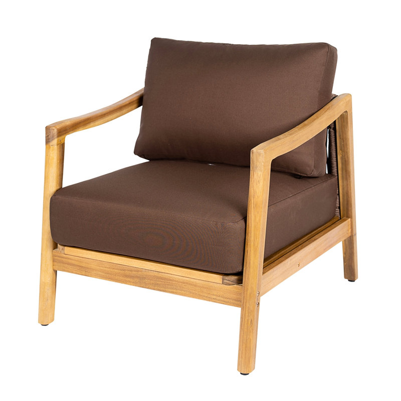 Structure en bois d'acacia avec détail en corde, Brun