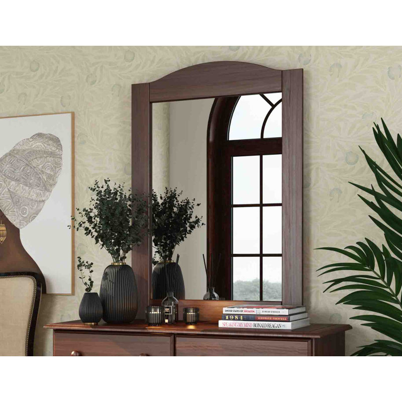 Commode 6 tiroirs avec miroir Genai, Moka