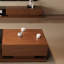Table basse simple en bois massif au design rétro-107149381