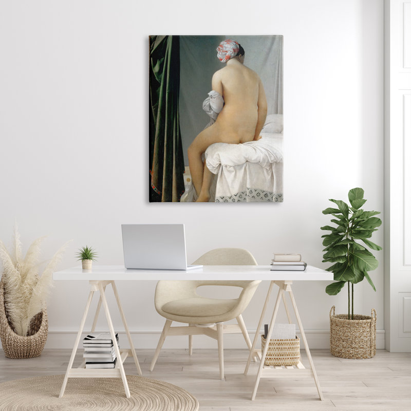 La Baigneuse, Valpincon, Jean Auguste, Dominique Ingres, peinture sur toile, H 48 po x l 36 po x P 1,5 po, Toile tendue