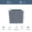 HORTICO Ribbed Light Concrete Square Planter-39265463-39265465
