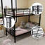 Lit superposé simple au dessus d'un lit simple, structure de lit avec structure en métal avec échelles et garde-corps, 2 lits convertibles, aucun sommier requis-1863506524