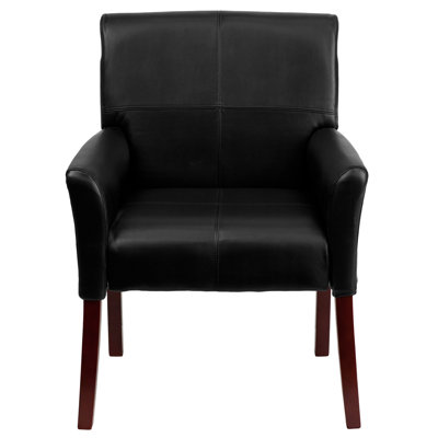 Aveza Upholstered Executive Side Reception Chair with Mahogany Legs by Flash Furniture