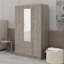 3-Door Mirror Wardrobe with Shelves,  Mirror-1968637460