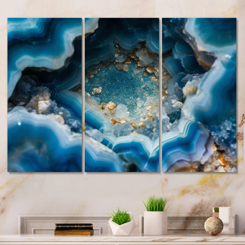 Geode Gems I sur toile, 3 pièces, H 32 po x l 48 po x P 1 po