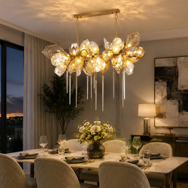 Lustre en cristal de luxe Nordic Light Convient pour la salle à manger, le salon, la cage d'escalier, 22
