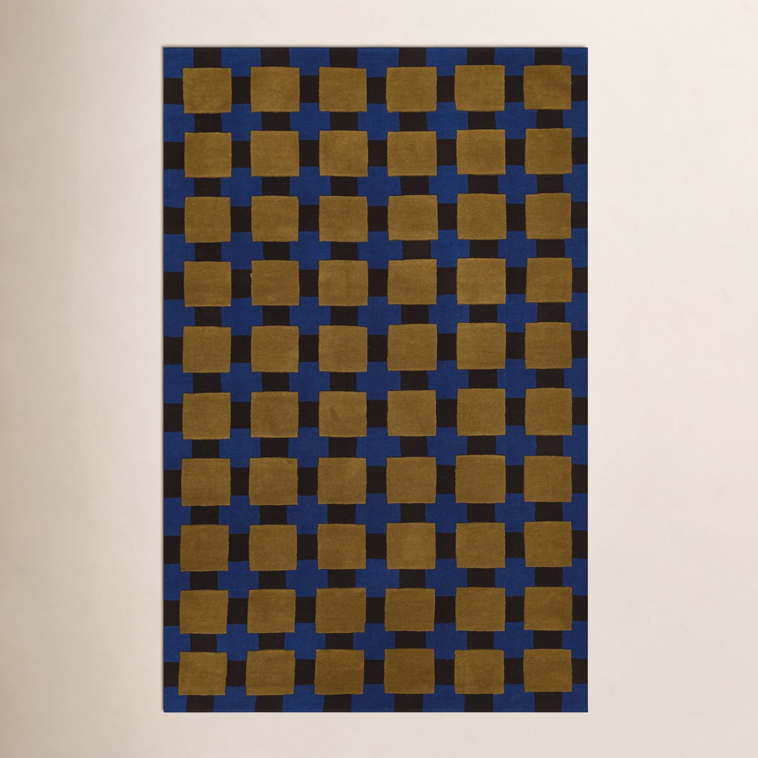 Hand-Tufted Geometric Rug, Rectangle 5' x 8', Blue