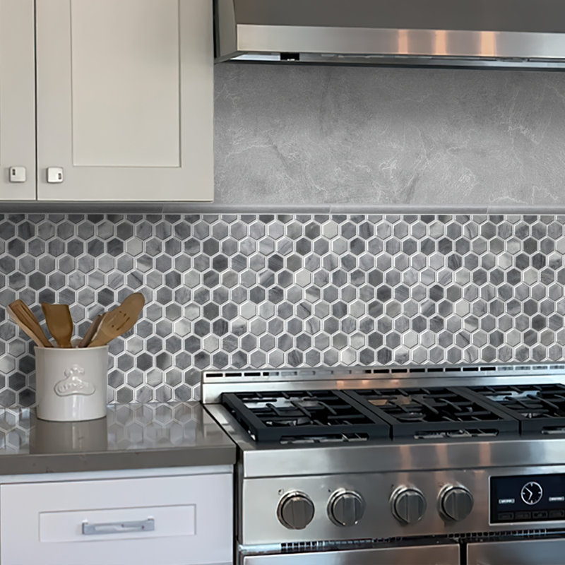 12 x 0.6 Bianco Carrara Marble Polished Pencil Liner Tile Trim, Gray