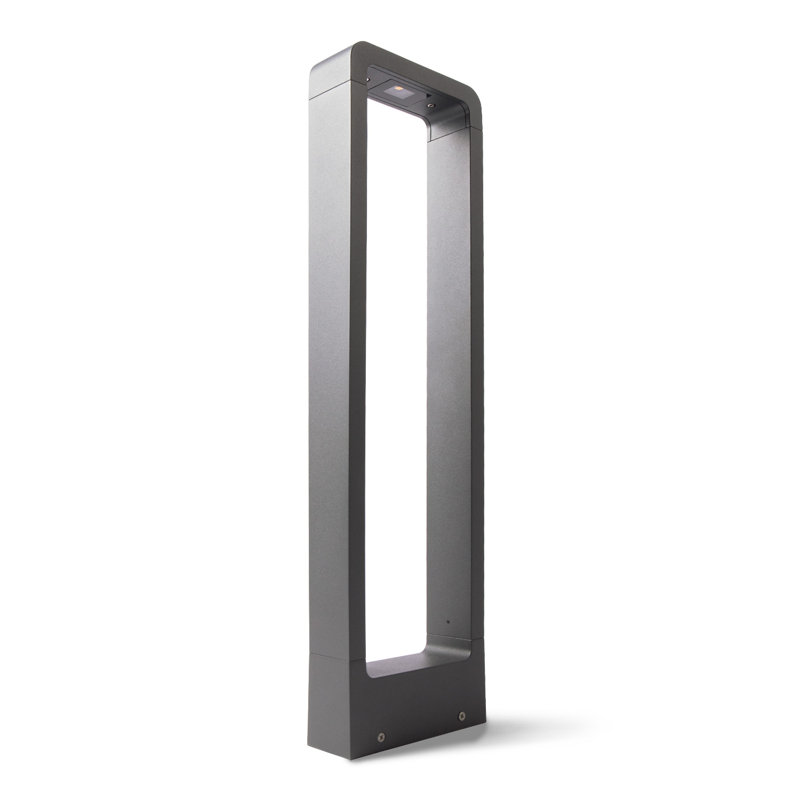 Colbourn Anthracite Integrated LED Metal Bollard Light, 65cm H x 16cm W x 5.4cm D