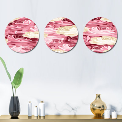 Ensemble de 3 décorations murales fleurs
