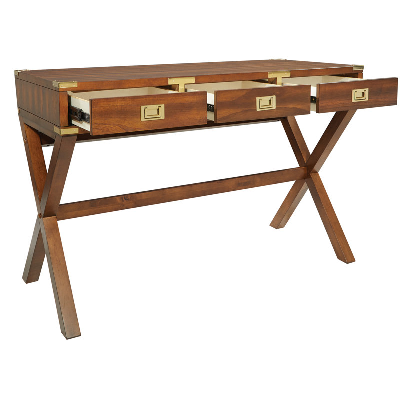 Bureau Harrison avec prises intégrées, Brun