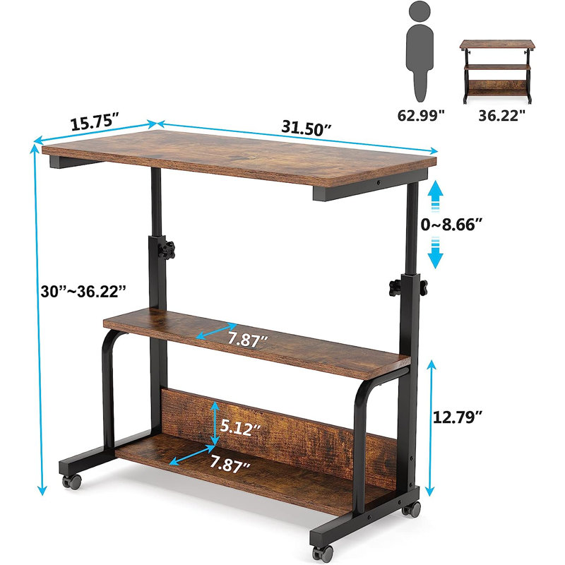 Skaggs Adjustable Metal Base Standing Desk