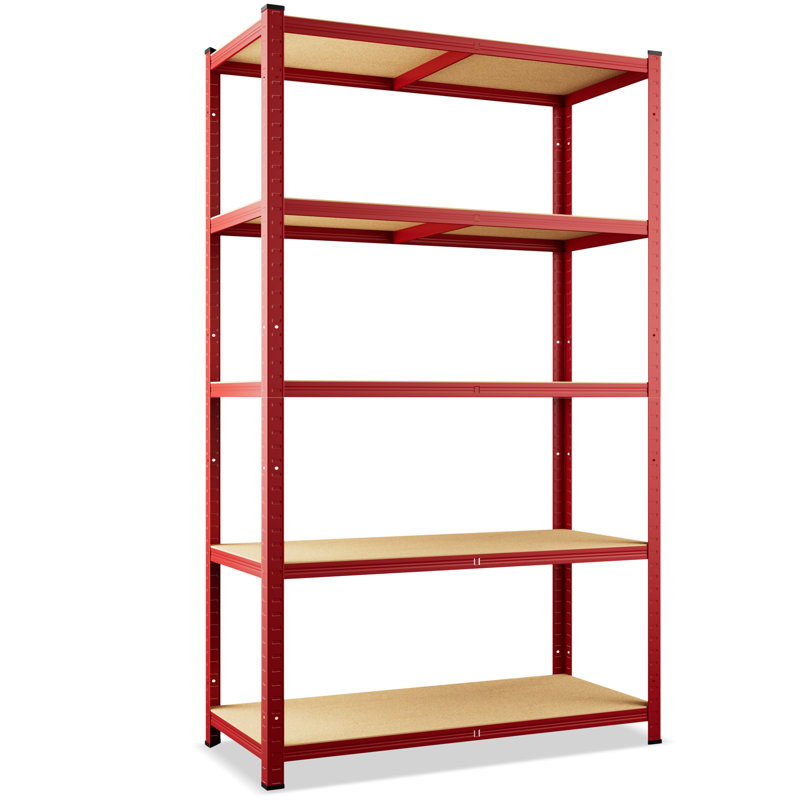 180 cm Shelving Unit, Red/Beige